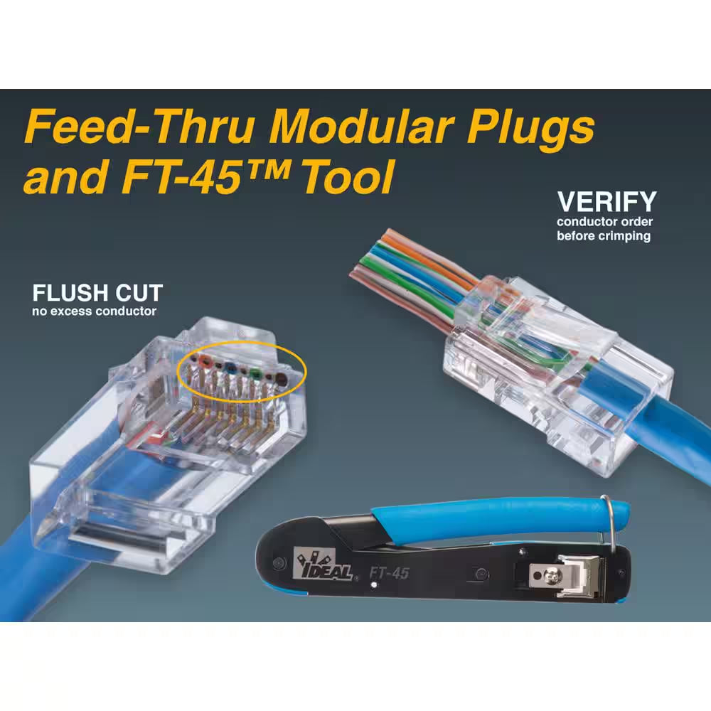 Cat5E Feed-Thru Modular Plug (50-Pack)