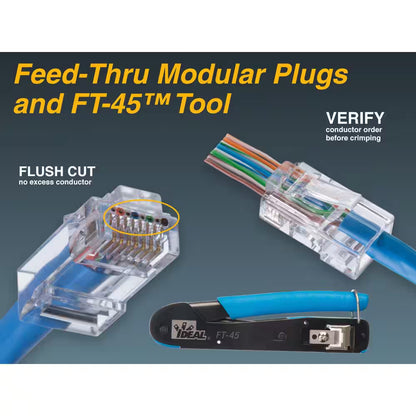 Cat5E Feed-Thru Modular Plug (50-Pack)