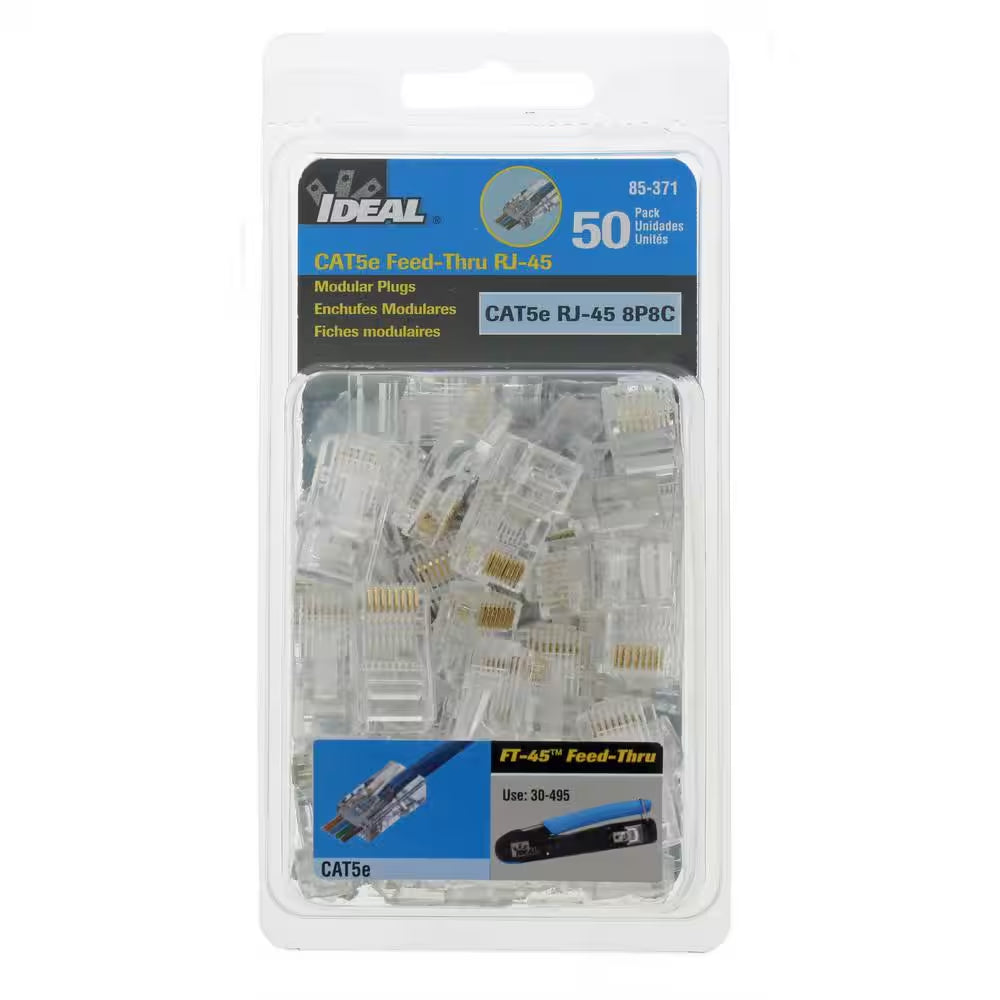Cat5E Feed-Thru Modular Plug (50-Pack)